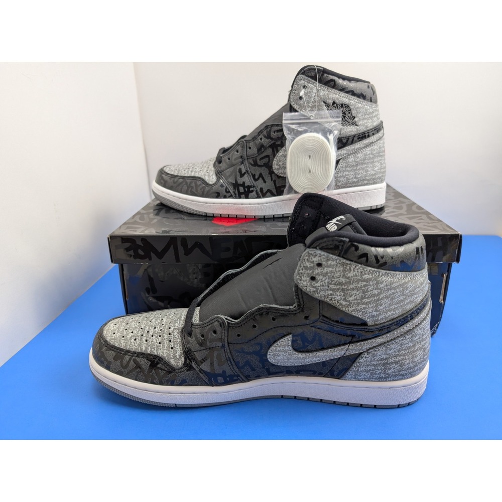 Size 13 - Air Jordan 1 High OG Rebellionaire Black Grey White 555088-036